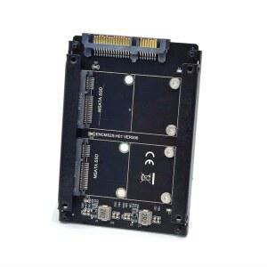 XIWAI 듀얼 SSD RAID0 MINI SATA 브릿지 JBOD MSATA 스팬 카드