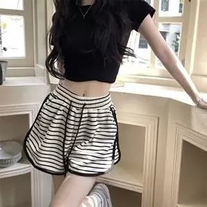 기능성반바지 여성 기본 여름바지 시원한 스트라이프 데일리 반바지