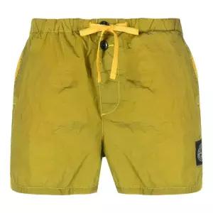 [스톤아일랜드] 23FW 로고 스윔 숏팬츠 다크옐로우 1015B0643 V0030