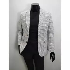 파렌하이트지이크 SS라이트그레이 하운드투스 체크 레귤러핏 자켓G4303GYL_BP