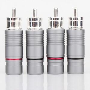 오디오 인터커넥트 케이블용 은도금 처리된 실버 섀도우 RCA 커넥터 플러그
