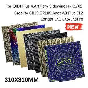 QIDI Plus 4 빌드 플레이트 310x310 매끄러운 PEO PET PEI 시트 CR10 아티러리 사이드와인더 x2 롱거 LK5