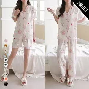 [올리비에스클로젯] [SET]데일리 패턴 반팔 파자마 3종세트 10종택1_O2604SE058B