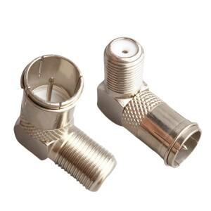 5개 F 플러그 남성-여성 직각 소켓 케이블 SAT TV 어댑터 동축 안테나 증폭기 커넥터 액세서리