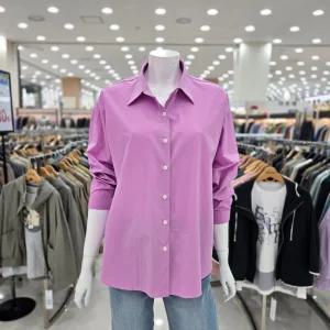 루즈핏 셔츠형 긴팔 블라우스 V1E2BL44GN 735748