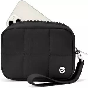 여성용 WESTBronco 퍼프 손목시계 지갑 - RFID 퀼팅 나일론 미니 여행용 메이크업 파우치 지퍼 휴대폰 홀더