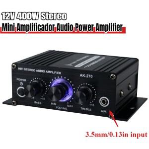 12V 400W 스테레오 미니 lificador 오디오 전력 증폭기 HIFI 2CH 음악 플레이어 마이크 자동차 홈용