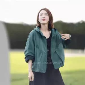 솜브레로스 여사친 가을 캐주얼 카디건 트렌치 자켓 후드 숏 DOS3