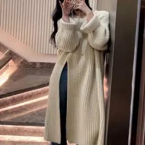 가을 3컬러 원피스 슬릿 여성겨울 여자겨울코디 롱 스웨터 겨울 여성 니트