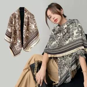 대형 뜨왈 Toile 패턴 숄 어깨숄 블랭킷 담요 머플러 스카프 가을 겨울 간절기 어부바숄