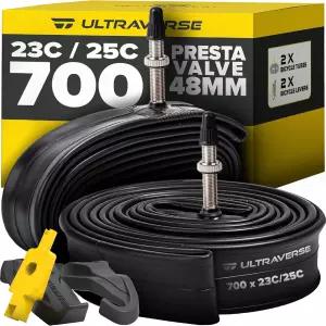 울트라버스 자전거 내부 튜브 700x23-25c 700x28-32c 700x35-43c 28인치 휠 사이즈 48mm 프레스타 호환되는