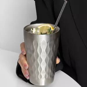 깔끔한 물결 무늬 스텐 컵 홈술 물컵 가정 식당 위스키 혼술 주류 무드 스타일