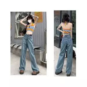 에스케이스토아 일자청바지 빈티지 블루 와이드 하이웨스트 일자핏 청바지 FK3009 739294