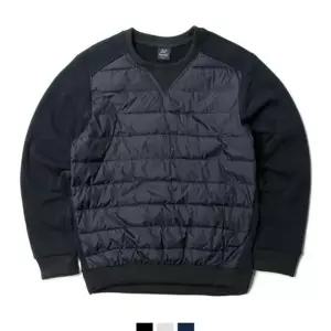 누빔맨투맨 기모안감 배색맨투맨 패딩스웨셔츠 겨울맨투맨 패딩맨투맨 겨울