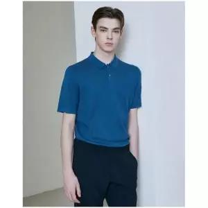 알레그리 터콰이즈블루 Luxury Silk 레귤러핏 카라넥 스웨터 739263