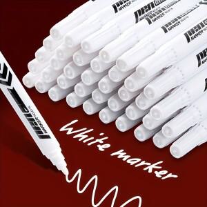 1/6피스 흰색 마커 페인트 펜 방수 고무 영구 자동차 타이어 트레드 환경 페인팅 도트