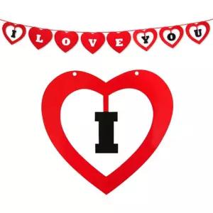 아이러브유 배너 파티 세모가랜드 캠핑 파티용가랜드 색깔가렌더 파티용가렌드 플래그