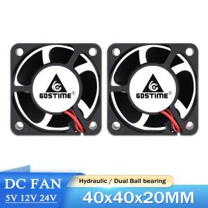 Gdstime-컴퓨터 케이스 냉각 팬, 볼 베어링 2 핀 3 4020 축 쿨러 4CM DC 팬 24V 12V 5V 40x40x20MM, 5 개
