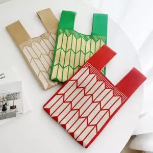 [홈월드] 니트가방 봉지백 에코백 손목백 가방 토트백 미니