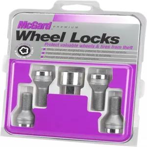 맥가드 27216 크롬 볼트 스타일 콘 시트 휠 잠금장치 M12 x 1.25 4개 세트/키 1개 1팩