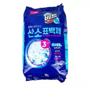 라이온 때가쏙비트 산소 표백제 3kg 세제 가루 세탁 보조 보조제 찌든제거 찌든 얼룩