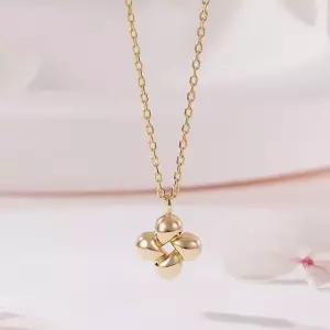 [비앤비골드] 14K 물방울 크로스 플라워 체인 목걸이 MNN42487