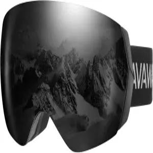 AVAWAY 스키 스노우 고글 여성 스노보드 남성 눈 보호 OTG 프레임리스 탈착 렌즈