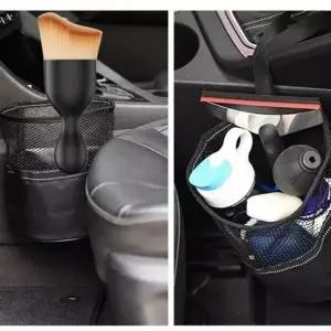 ( )자동차 수납 포켓 차량용 정리함 주머니 쓰래기통 다용도 먼지 브러쉬 세트