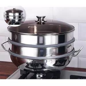 키친아트 찜냄비 찜솥 찜통 채반 찜기 3중 3단 33cm