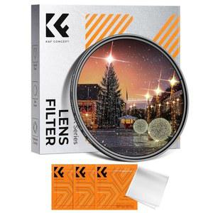 K&F 컨셉 58mm 가변 스타 필터 크로스 스크린 스타버스트 4, 8포인트 -18 레이어 코팅 초슬림 광학 유리 카메라 렌즈 필터, 3 클리닝 천 포함