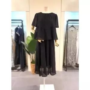 KEOPP710BK_투웨이 반팔 블라우스 원피스 블랙