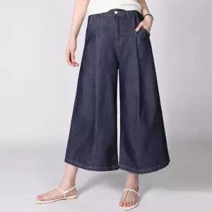 [릴룸]여름 해지청  허리 뒷반밴딩 원턱 큐롯 8부 치마바지