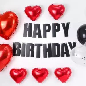 생일파티가랜드 글리터블랙 기념일파티 칼라가렌드 캠핑용 파티용 캠핑가랜드 가렌드