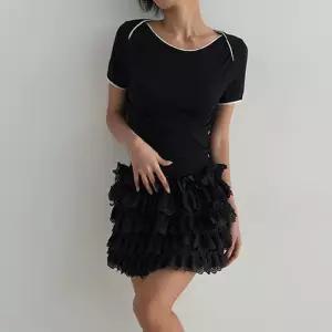 [릴룸]피코보트 레이스포인트 크롭티셔츠