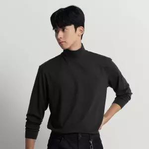 {백화점 정품} 빈폴 멘 [FW25]스트레치 반터틀넥 티셔츠 - 블랙 :BC5941C105