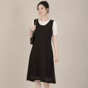 [애비뉴투지]비앙카 라운드 정장 쉬폰 여름 조끼 롱 원피스 K08505