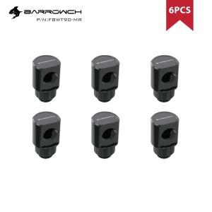 BARROWCH 6pcs 90도 G1/4'' 360 로터리 피팅, 컴퓨터 케이스 액체 냉각 루프 키트 빌드 커넥터, FBWT90-MR