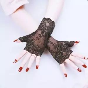 WL 망사 토시 여성 반장갑 레이스 팔토시 숏 S11860