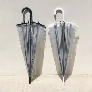 WL 튼튼한 투명 비닐 우산 고급 자동 장우산 골프 장마