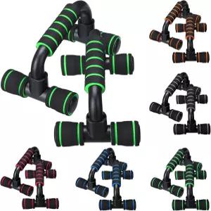 Shappy 6쌍 피트 푸시업 핸들 미끄럼 방지 바 근력 운동 기구와 쿠션 폼 그립 튼튼한 구조 휴대용 남성용