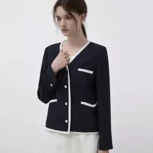[백화점 정품] 잇미샤 컬러 트리밍 브이넥 싱글 자켓 ITQ4WJK180-1