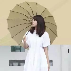 WL 투톤 나무 우드 손잡이 자동 대형 16K 장우산