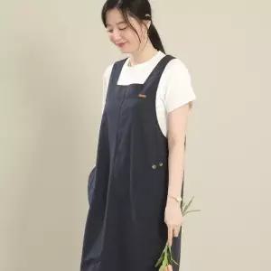 [애비뉴투지]순 면 이중직 스퀘어넥 멜빵 봄 여름 원피스 K04535