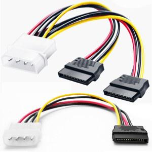 IDE Molex 4 핀-SATA 2 직렬 HDD 전원 어댑터 케이블 하드 드라이브 커넥터 남성-여성 SATA 연장 코드