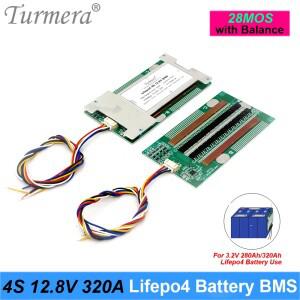 Turmera BMS 밸런스 보호 보드, Lifepo4 배터리 사용, 4S, 12.8V, 320A, 3.2V, 100Ah,
