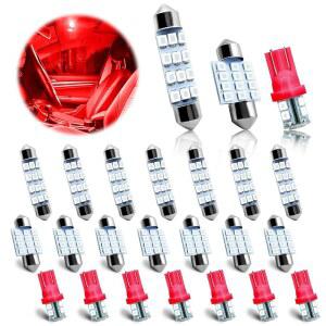 NTNEV 24PCS LED 실내 교체 전구, 자동차 조명, 돔 라이트 전구 키트 세트 T10 31mm 42mm, 지도 조명 및 번호판 제공 액세서리(빨간색)에 사용됩니다