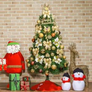 골드리본풀장식솔잎(180cm) 전구포함세트트리 크리스마스파티 집에서즐기는 낭만적인 특별한 겨울인테리어