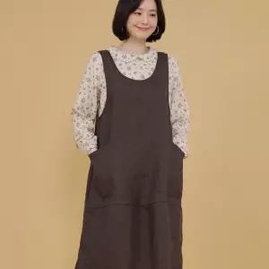 [애비뉴투지]올레 린넨 조끼 멜빵 여름 롱 주머니 원피스 O09238