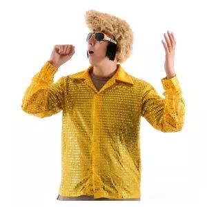 PW-M 반짝이성인골드 L 무대 의상반짝이조끼 웨이터 반짝이 반짝이공연 화려한 스팡글 빤짝이 반짝사회자