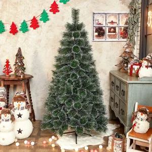 150cm 뉴리얼 솔잎 눈꽃 크리스마스 중형로맨틱트리 풍성한 따뜻한 가성비좋은 분위기업 기있는 즐거운 아